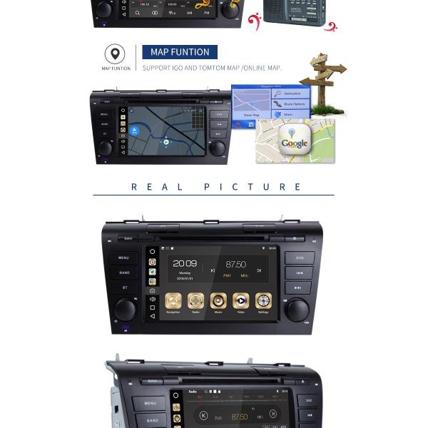 BT WIFI Stereo Radio Car Stereo With Gps Dvd Player , 8 Core HD Car Dvd Player