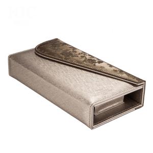 China print flower beige leather tv remote controller holder for hotel supply on sale