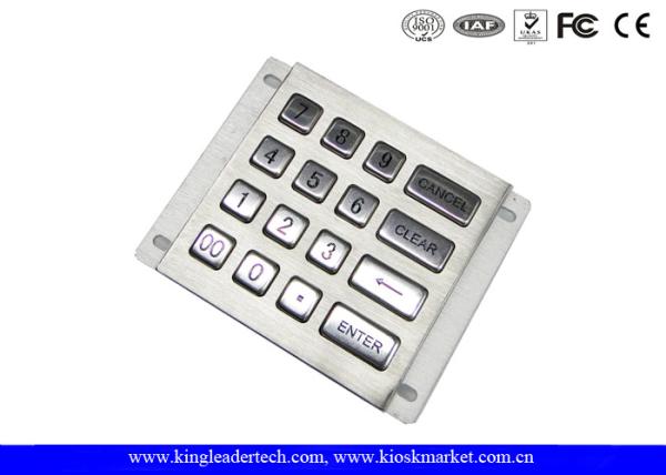 Quality Metal Industrial Numeric Keypad , 16 Keys Rugged Vandal Proof Keyboard for sale