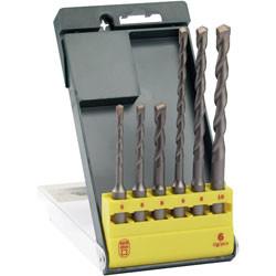 Quality 6PCS SDS Plus Hammer Drill Bit Set with Straight Tipped Sandblated for sale