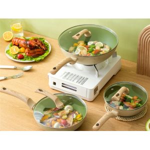 Wholesale ODM Non Stick Aluminum Cookware Set 5Piece With Detachable Handles from china suppliers