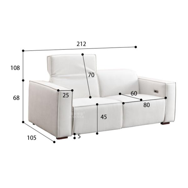 BN Italian Minimalist Functional Sofa Living Room Wear-Resistant Cat Claw Cloth Double Seat Electric Recliner Sofa