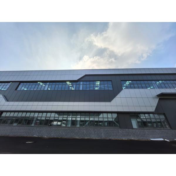 Modern Prefabricated Steel Structure Workshop Building With Sandwich Panel And Glass Curtain
