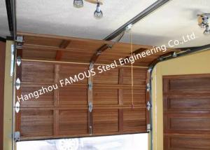 China Wooden Look Overhead Steel Garage Door Smart Sectional Lifting Door Solutions on sale