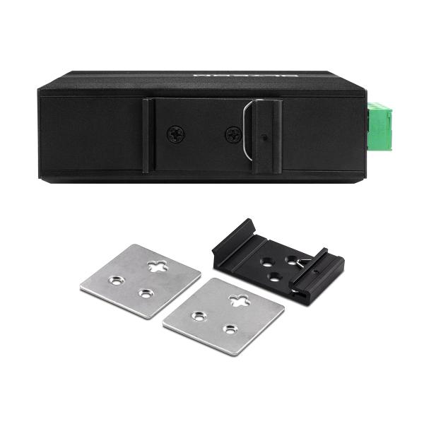 Industrial Ethernet Media Converter Gigabit Din Rail Dual Power Input Unmanaged