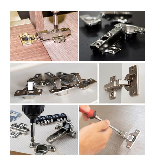 Polished Iron Locking Hidden Kitchen Cabinet Door Hinges Vertical Opening
