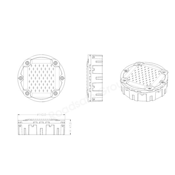 Aluminum Round Flashing LED Embedded Cat Eye Wireless Underground Driveway Marking Light Solar Road Stud