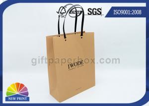 Wholesale Logo Printed Kraft Paper Bags Plastic Handles Brown Paper Shopping Bags FOR Garment from china suppliers