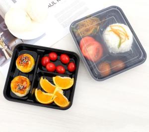 Wholesale 3 4 Compartment 100% Pp Black microwavable lunch box For Food Container from china suppliers