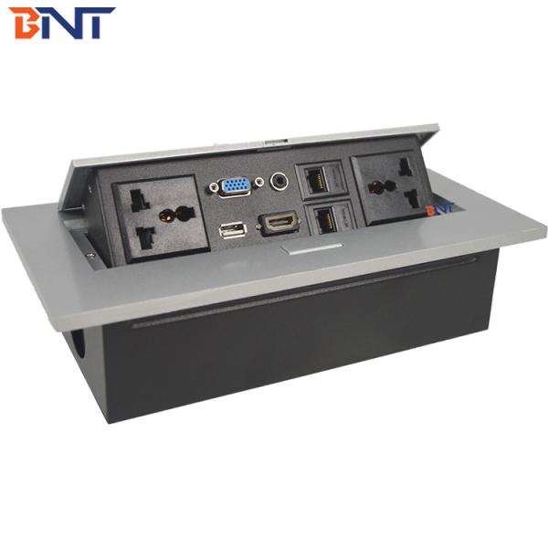 Quality Black Power Hidden  Desktop  Socket With USB / 3.5 Audio Interface BD610-7 for sale