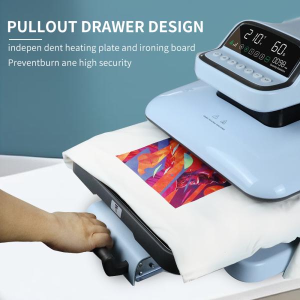Intelligent Touch Panel Heat Transfer Machine Auto Press Auto Release Heat Press Printer With Pull Out Skateboard