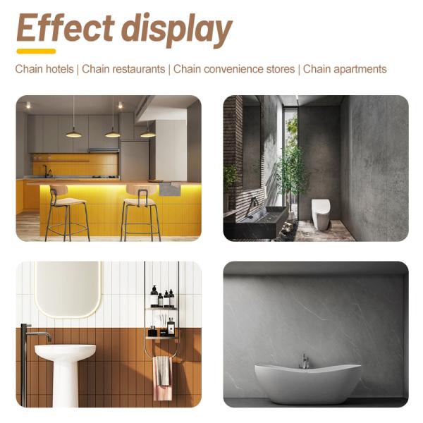 Factory Direct SPC Wall Panel Shower Room Bathroom Ceramic Tile PVC Stone Plastic Background Wall Panel