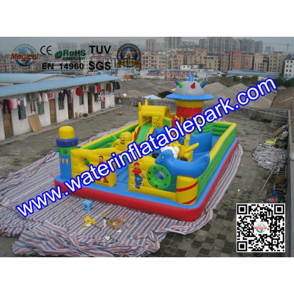 Funny Inflatable Amusement Park / Mobile Inflatable Fun City Bouncer