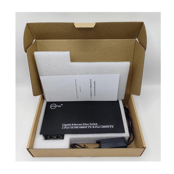 10/100/1000Mbps 2port RJ45+8port SFP fiber ethernet media converter switch normal switch