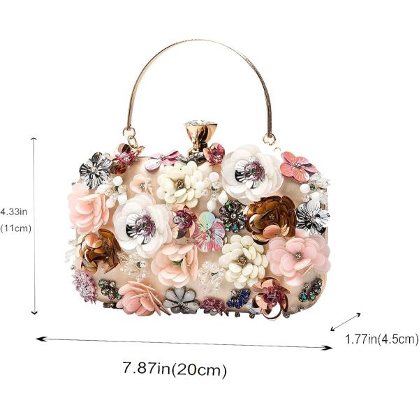 LETODE FLOWER CLUTCH PURSE EVENING BAG FOR WOMEN FORMAL PARTY HANDBAG CHAIN STRAP SHOULDER BAG