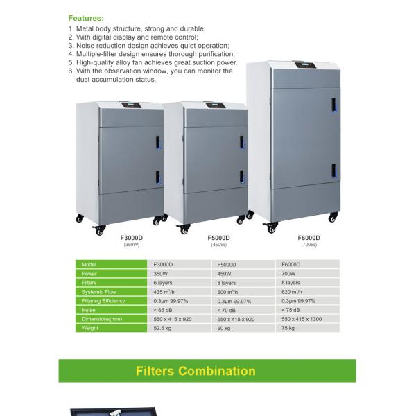 Multiple HEPA Filter Mobile Fume Eliminator for Electronics Manufacturing AC 110V - 220V 700W