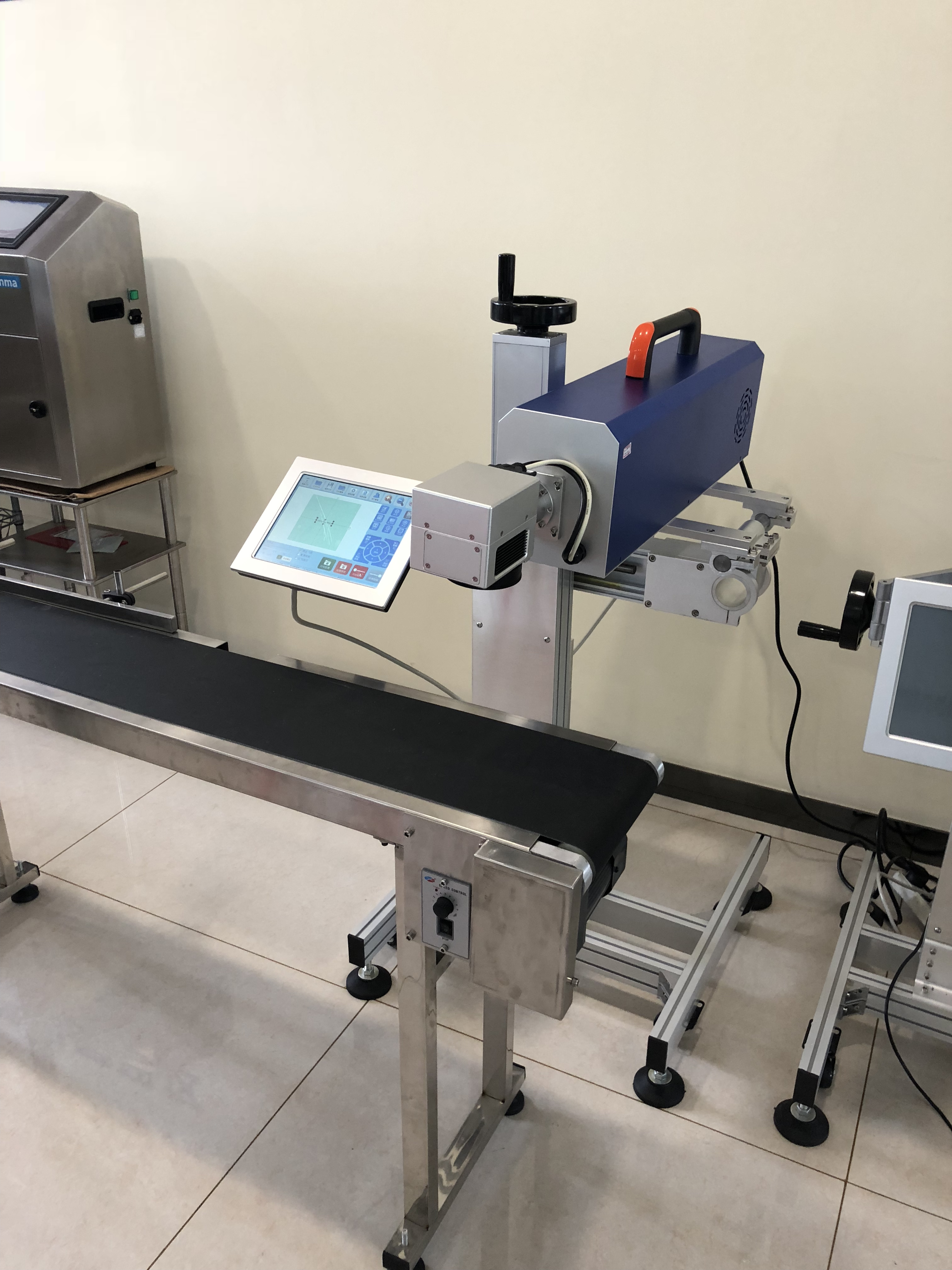 Assistant Device Printer Conveyor 0 - 30m/Min Speed For Laser Marking Machine