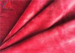 Red Spandex Velvet Fabric For Blanket , Elastic 4 Way Stretch Polyester Fabric