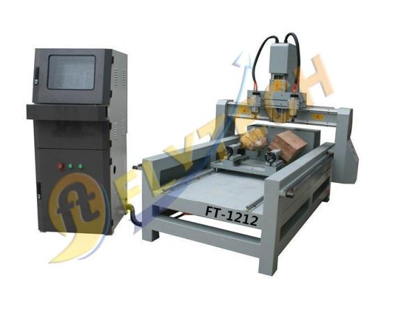 Quality 4 Axis CNC Router machine with high precision with double rotary axis for 3D engraving for sale