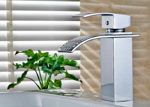 ROVATE Chrome Finished Single Handle Bathroom Sink Faucet Hot And Cold Water
