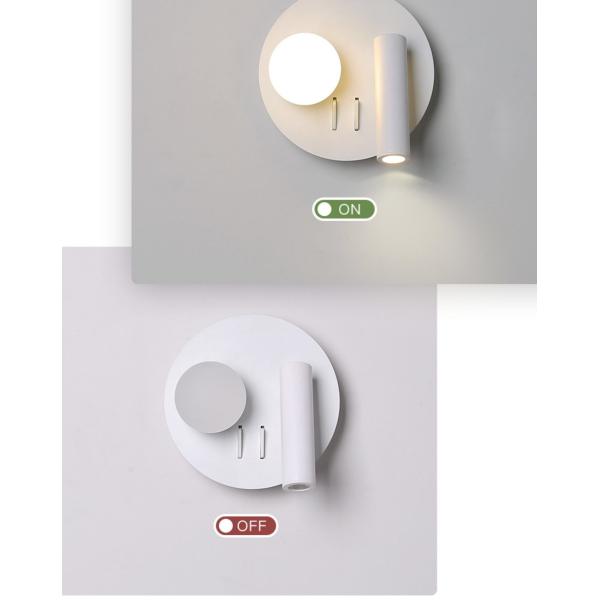 Bedside reading wall lamp acrylic ball USB wireless charger bedroom bed board light living Bedhead wall light for hotel