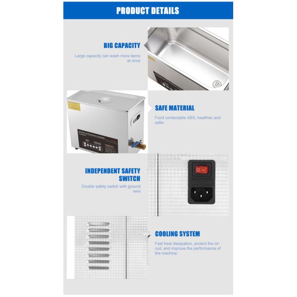 180W Dual Frequency Ultrasonic Cleaner 220V Adjustable Ultrasonic Cleaner