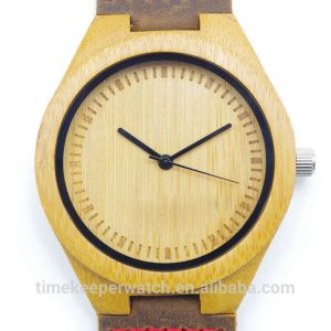 Wholesale carbonized bamboo watches with genuine leather ,oem watches from china suppliers
