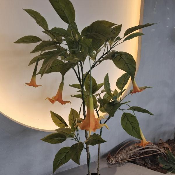 Insect Resistant Lifelike Artificial Plants Artificial Datura Tree For Home Decor