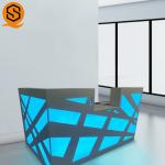 Waterproof Repairable Salon Reception Desk OEM Artificial Stone GMC Durable
