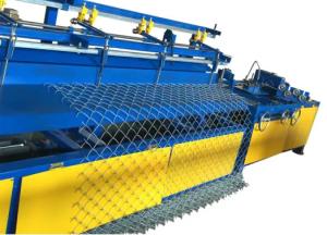 Automatic Double Wire Chain Link Fence Machine PLC Control For 4m Length
