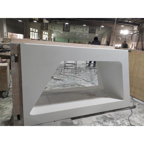 OEM Round Airport Reception Desk Solid Surface Reception Counter