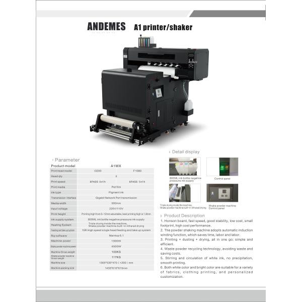 Automatic DTF Air Purifier A1 60cm 24inch Dual Head I3200 Printer Set with Powder Shaker