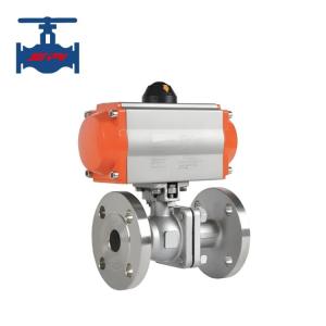 China Pneumatic Actuator Driven Ball Valve WCB CF8 CF8M Flanged Ball Valve on sale