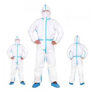 China Elastic Wrist Microporous Type 4 Disposable Coveralls Medical White Protective Coveralls on sale