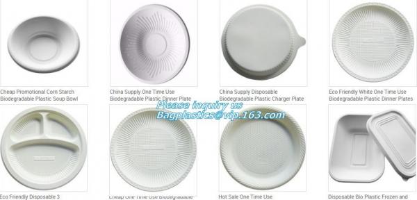 7 inch Pretty Food Grade Eco Biodegradable Tableware Disposable Corn Starch Plate,corn starch disposable plastic plates/