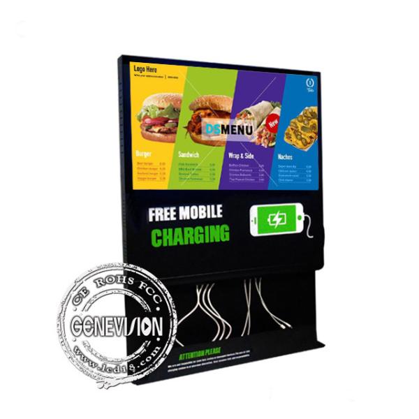 Quality Brightness 450 Nit Wall Mount LCD Display Mobile Phone Charging Station Advertising Player for sale