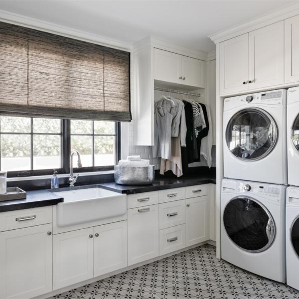 White Shaker OAK Solid Wood Laundry Storage Cabinets With Handle