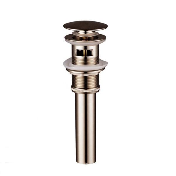 Quality Bathroom Sink Drain Pipe Fittings With Overflow Rose Gold Brass Push Button for sale