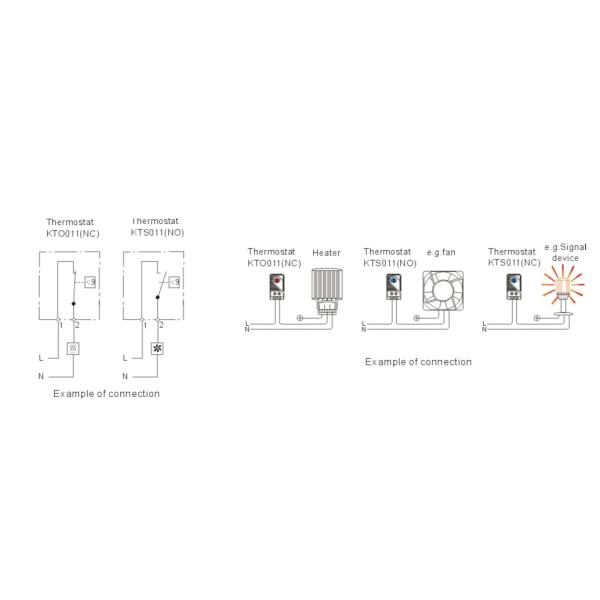 Cabinet Thermostat Temperature Controller Normally Open (NO) Kts011