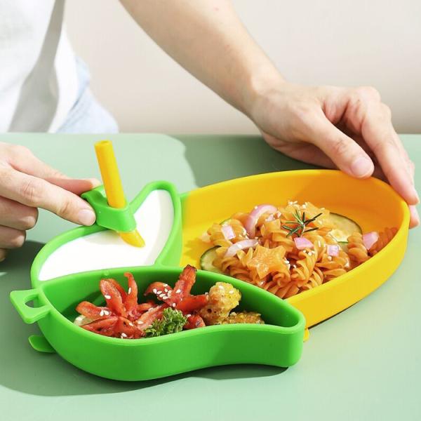 3pcs Silicone Baby Feeding Plate Set Food Grade Corn Shape Customized Size