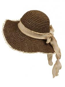 China Crocheted Toyo Hat - Linen Bow on sale
