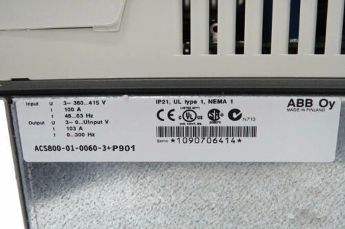 ABB ACS800-01-0050-3+P901 frequency inverter 50/60Hz 37 KW output current 80A