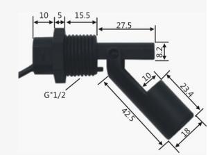 Horizontal install float level sensor