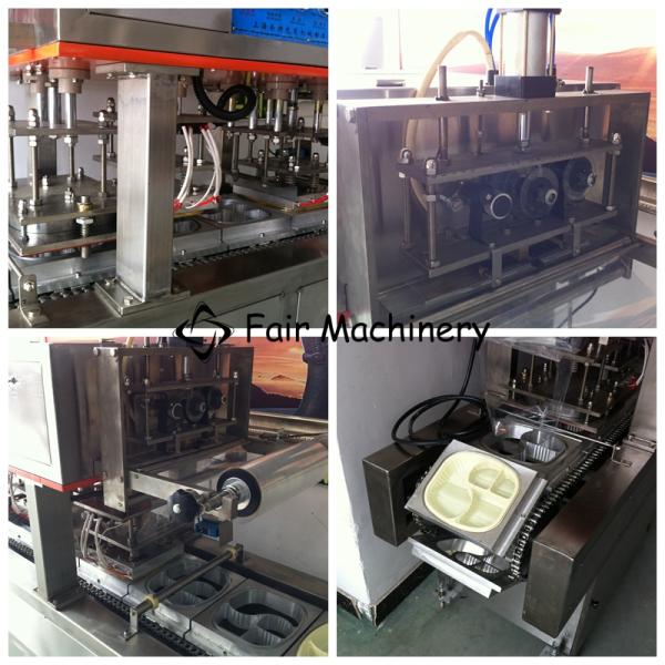 900P/H 3.6KW Plastic Food Container Sealing Machine Yogurt Filling 500kg