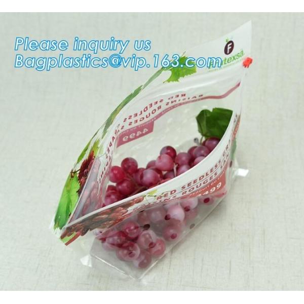 fruit bag with holes sandwich slider zip deli bag, slider zip bag for fresh fruit packaging, grape bag with hole/ slider