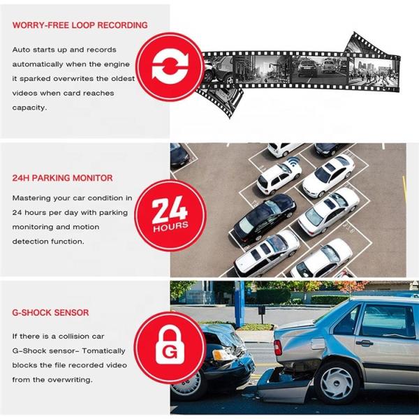 Streaming Media Auto Video Dash Cam Recorder DVR 9.66 Inch FHD Touch Screen Rear View