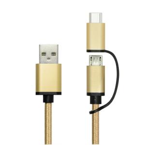China Aluminium Alloy 2 In 1 USB Type C Charging Cable With USB 3.1 Type C Converter on sale