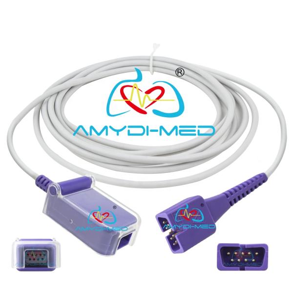 TPU Coated Spo2 Extension Cable High Precision For Nellcor Oxima Monitor DB9 9P