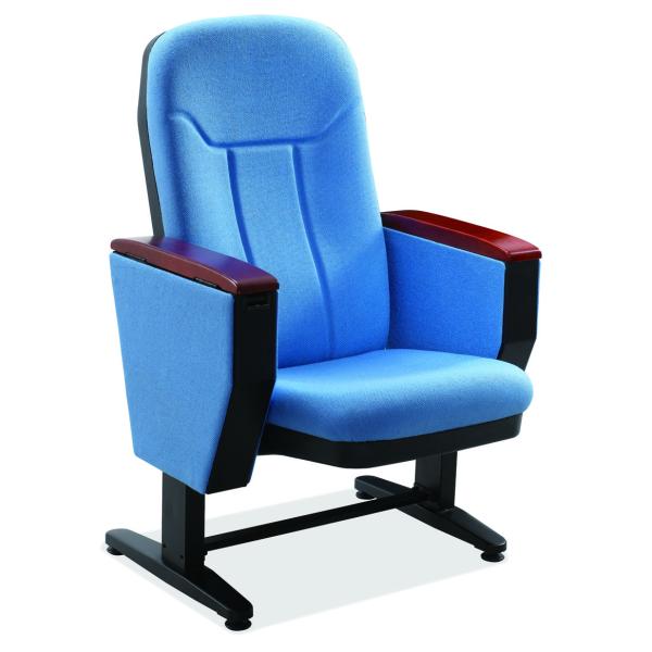 Movable Foot Fold Up Fabric Auditorium Chairs With PP Back / Church Hall Chair