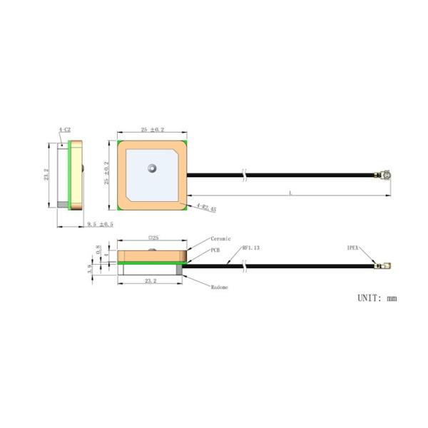 Cellphone High Gain GPS Antenna 1575.42 MHz with IPEX Connector TOP-GPS-AI05